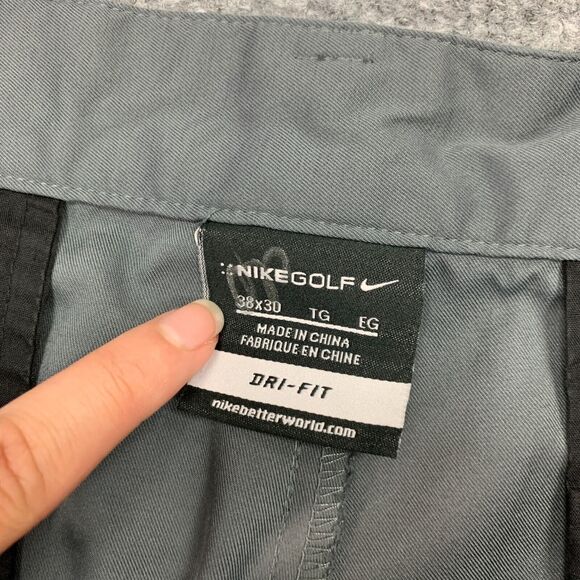 Nike Golf Pants Mens 38 Gray Flat Front DriFit Tech Classic Straight Leg Stretch - Picture 2 of 15